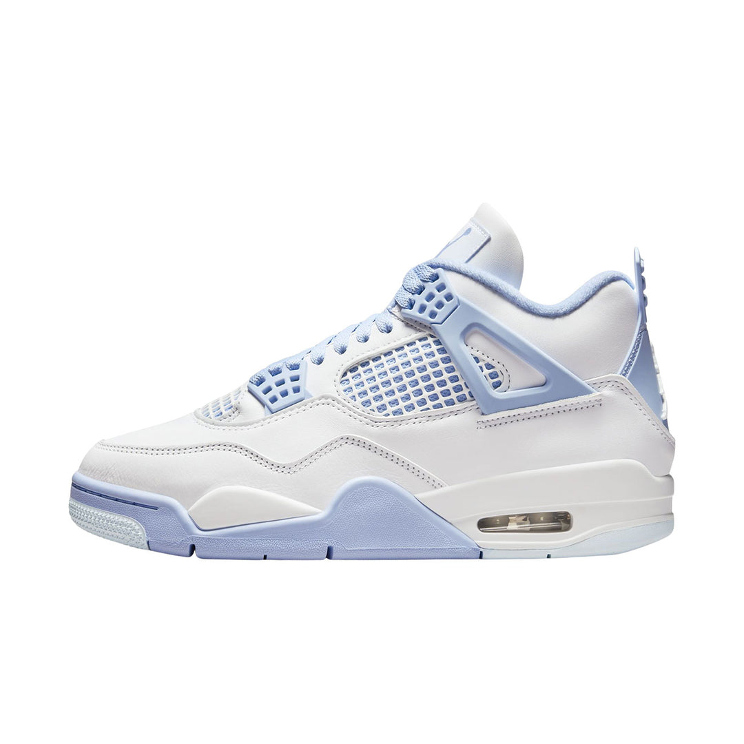 WMNS Air Jordan 4 Retro (White/aluminum-blue Tint-oil Green)