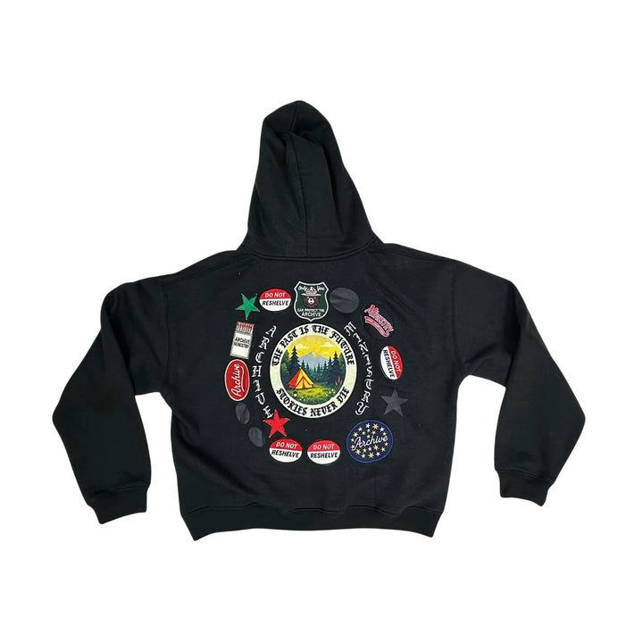 Archive Ministry Bear Mountain Studded Zip Hoodie (Black)
