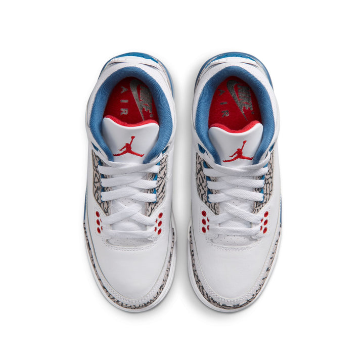 Air Jordan 3 Retro (GS) (White/Fire Red-True Blue)