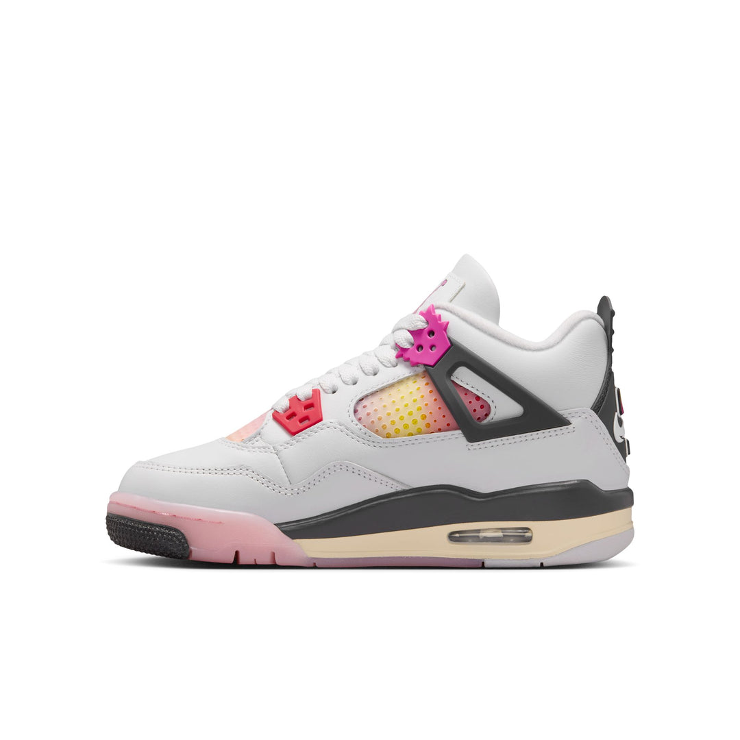 Air Jordan 4 Retro "Comic" (GS) Off White/Fire Pink-Anthracite)