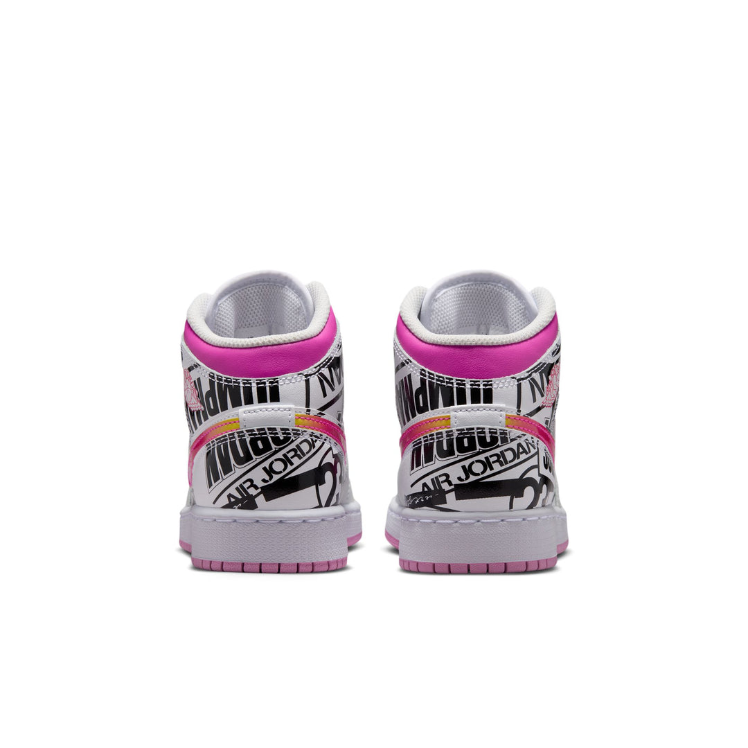 Air Jordan 1 Mid BG (Off White/Fire Pink)