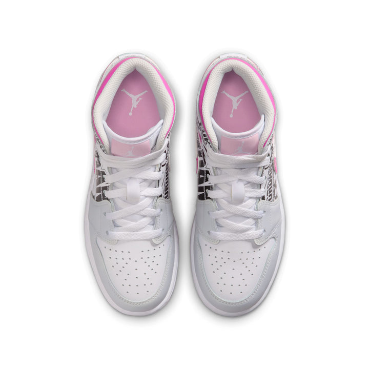 Air Jordan 1 Mid BG (Off White/Fire Pink)