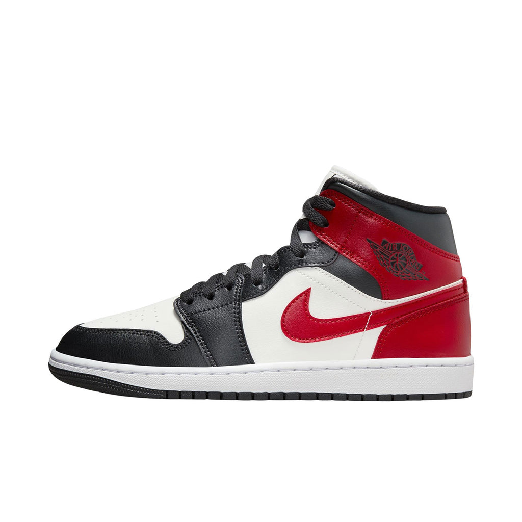 国内配送 NIKE W AIR JORDAN 1 MID SAIL/GYM RED-OFF NOIR-WHITE Air Jordan 1 Mid (Sail/gym Red-off Noir-white) – Burn Rubber