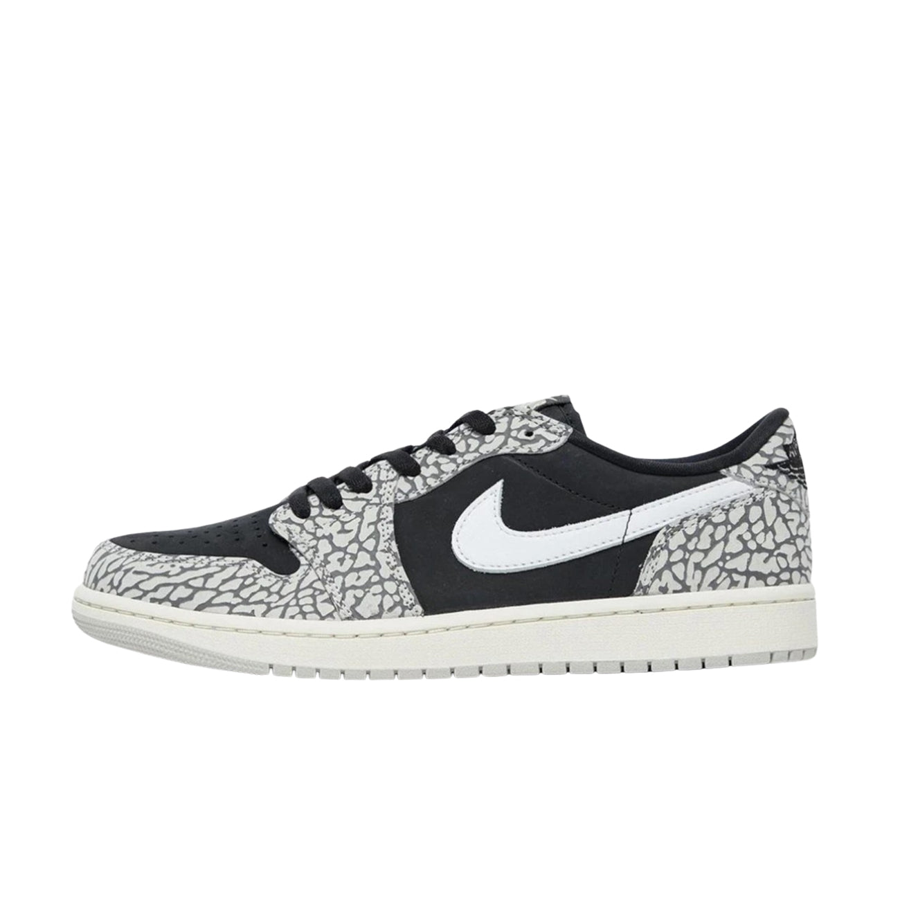 Air Jordan 1 Low OG Black Muslin Tech Grey White Burn Rubber