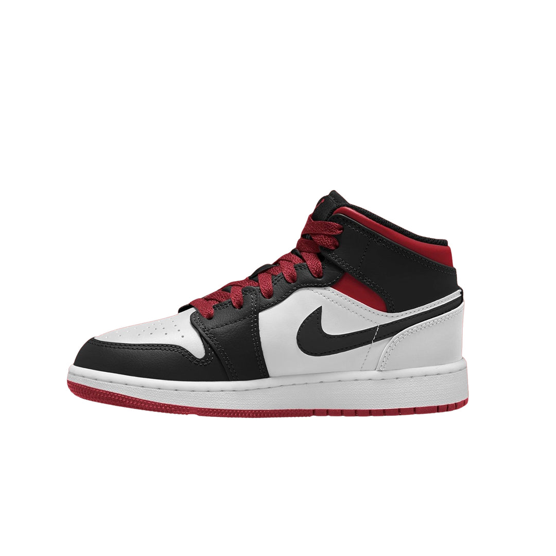 Air Jordan 1 MID GS (White/Gym Red-Black)