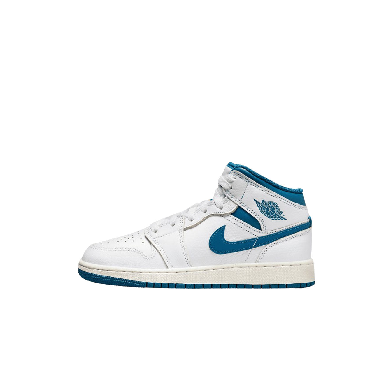 Air Jordan 1 Mid SE (White/Industrial Blue-Sail) – Burn Rubber