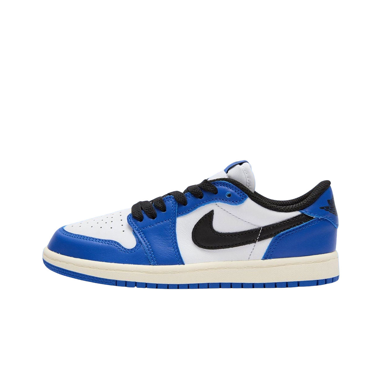 Air Jordan 1 Low GS White Black Game Royal Sail Burn Rubber