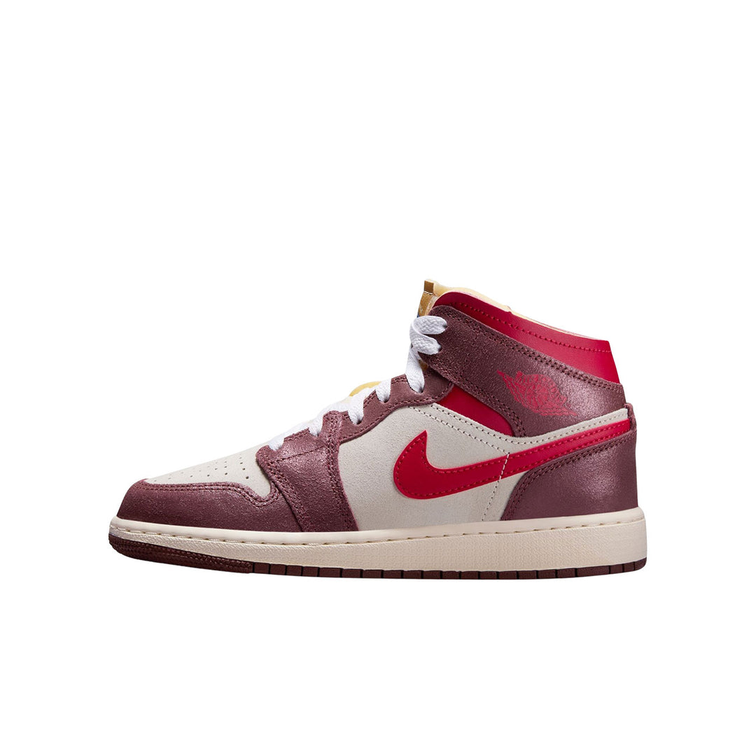 Air Jordan 1 Mid SE GS (Coconut Milk/varsity Red-dark Pony)