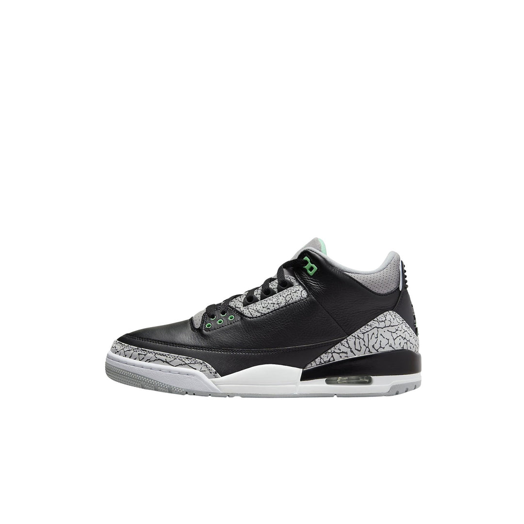 Air Jordan 3 Retro GS (Black/Green Glow-Wolf Grey-White)