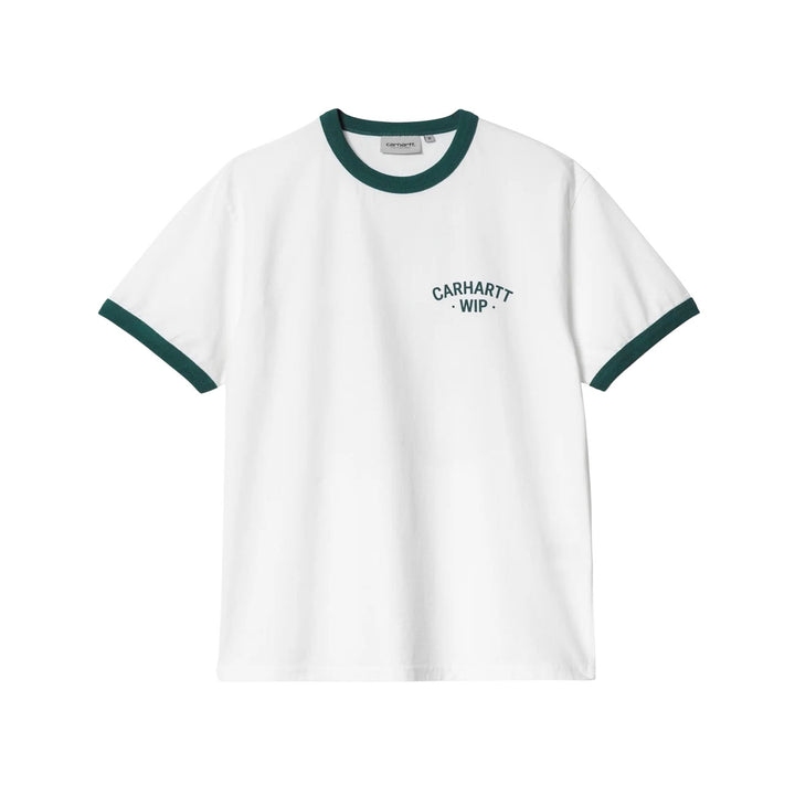 Carhartt WIP S/S 89 Ringer T-Shirt (White/Rainforest)