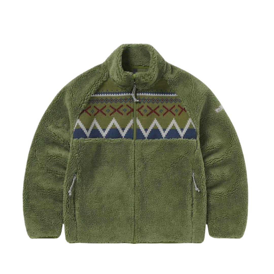 Thisisneverthat Knit Paneled Fleece Jacket (Olive)
