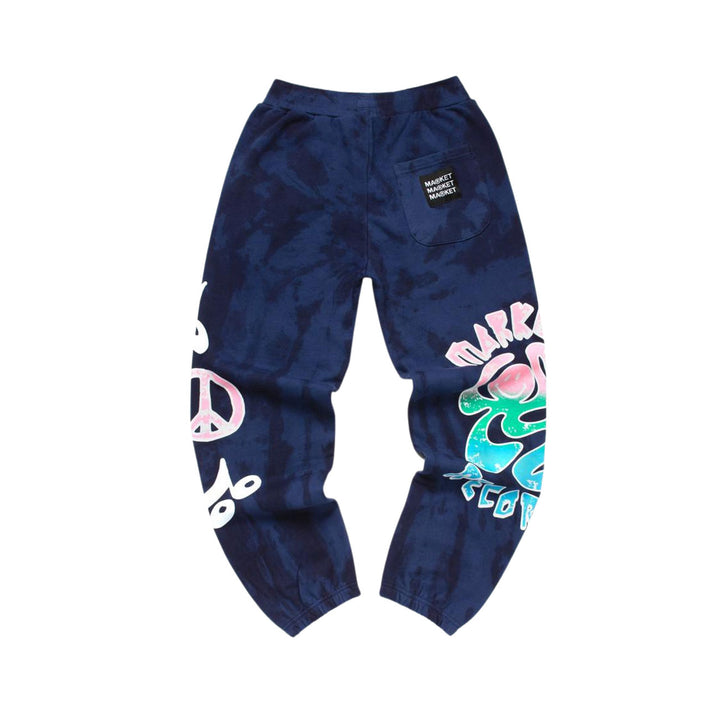 Market Smiley Records Angel Sigh Sweatpants (Navy Tie-Dye)