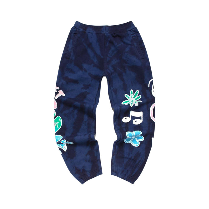 Market Smiley Records Angel Sigh Sweatpants (Navy Tie-Dye)