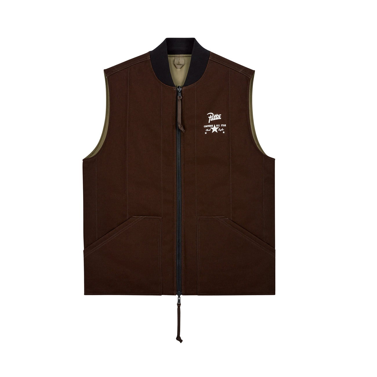 Converse x Patta Four-Leaf Clover Utility Reversible Padded Vest (Brown)