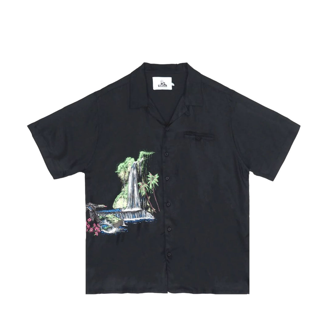 Jungles Waterfall Button Up Shirt (Black)